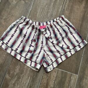 Buckskin babes Blue and Red Pajama Shorts with Elastic Waistband